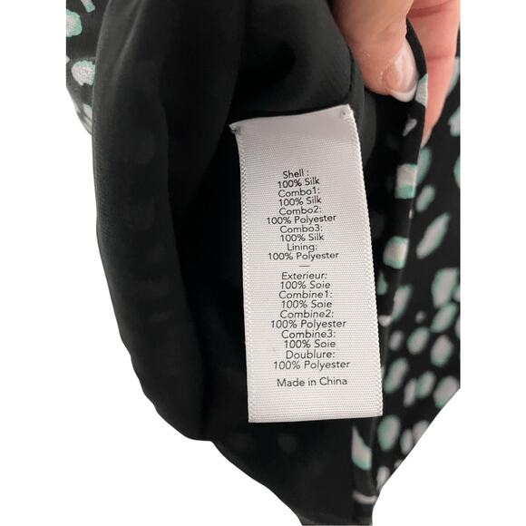 Elizabeth & James XXS Silk Retro Cropped Dalmation Print Blouse - Picture 3 of 5